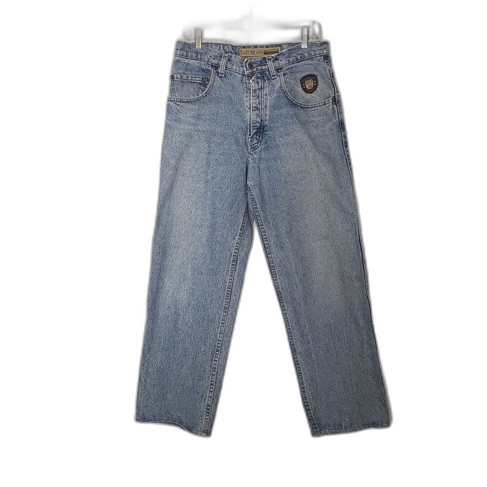 VINTAGE 90'S LEVIS Silver Tab Light Wash Denim Straight Leg Jeans Mens Size W33